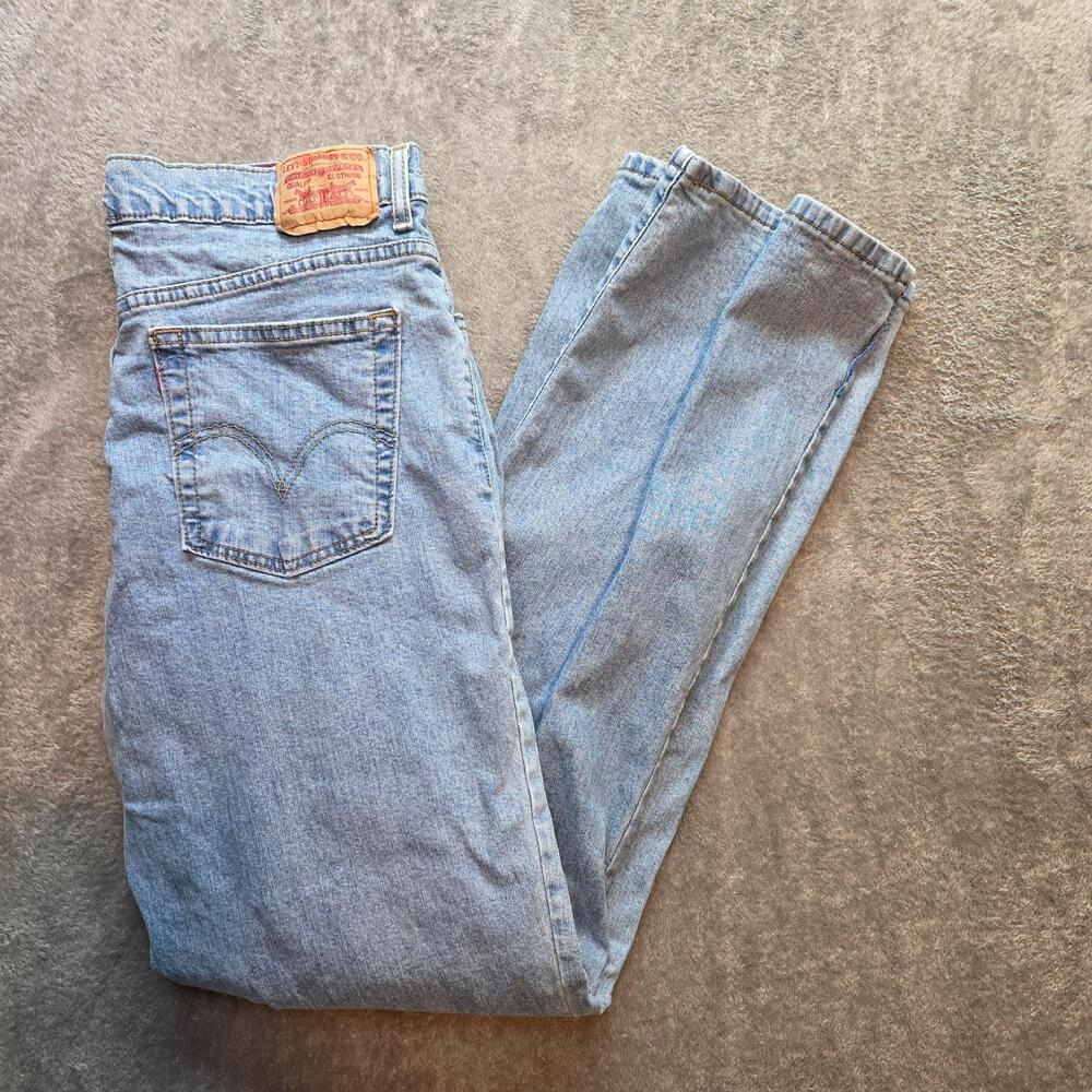 Levi's 550 Relaxed Jeans Womens 12L Blue Light Wash High Rise Stretch Denim